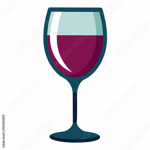 Stylized Wine Glass Illustration Elegant Minimalist Design Digital Artwork