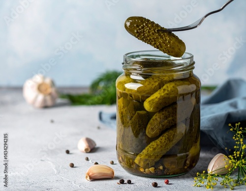 jars of pickled cucumbers