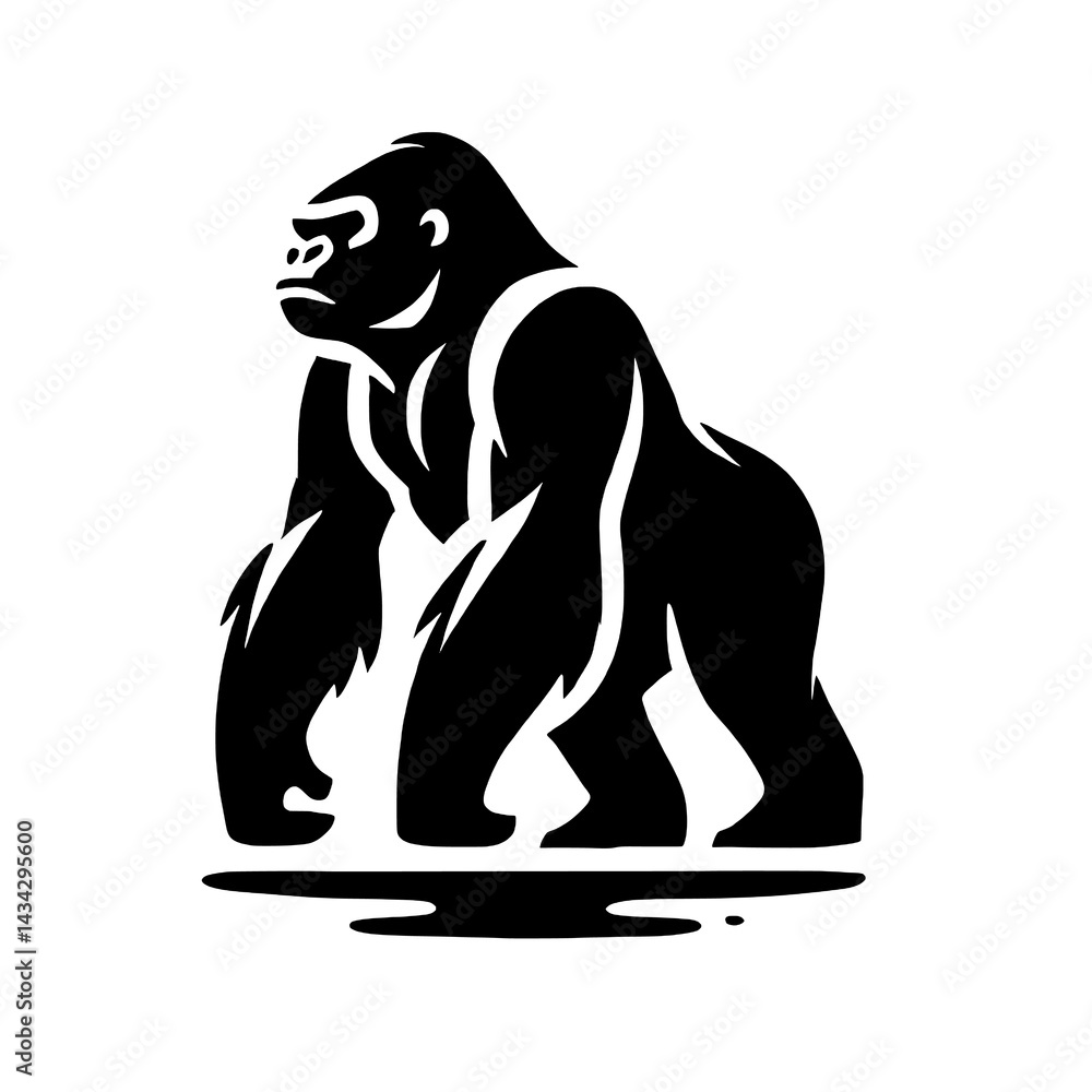 Obraz premium Gorilla Silhouette Vector Illustration