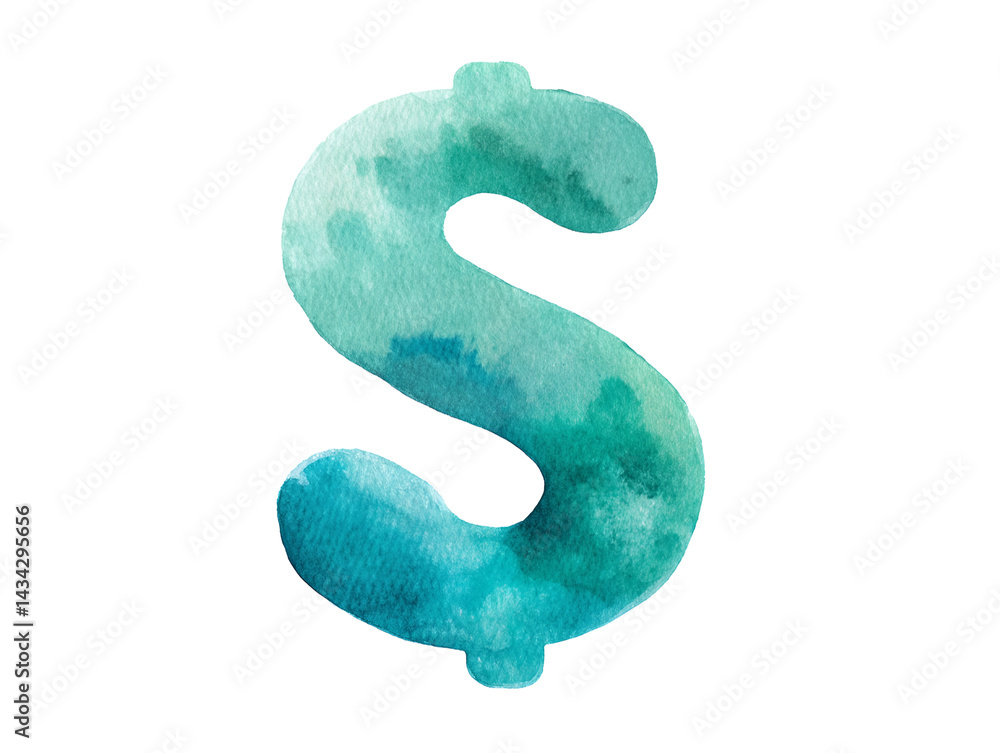 A blue dollar sign