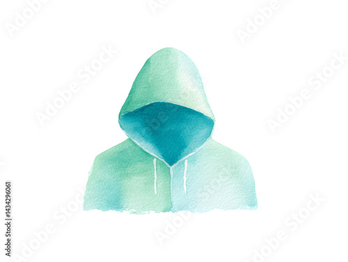 A person is wearing a green hoodie