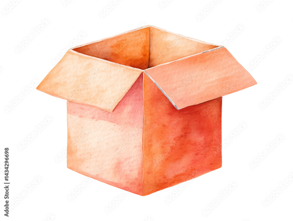 A watercolor drawing of a box