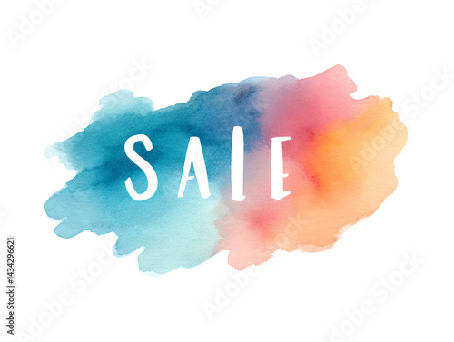 Obraz na płótnie A colorful watercolor painting with the word Sale written in white w salonie