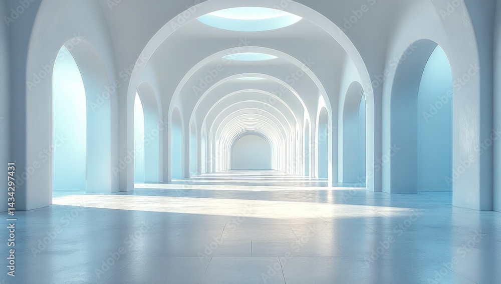 Serene, architectural passageway with soft, muted tones. Serene, architectural passageway with soft, muted tones.