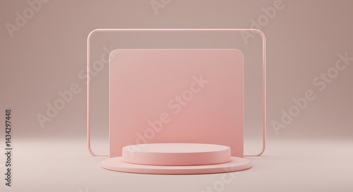 Minimalist Pink Product Display with Geometric Frame