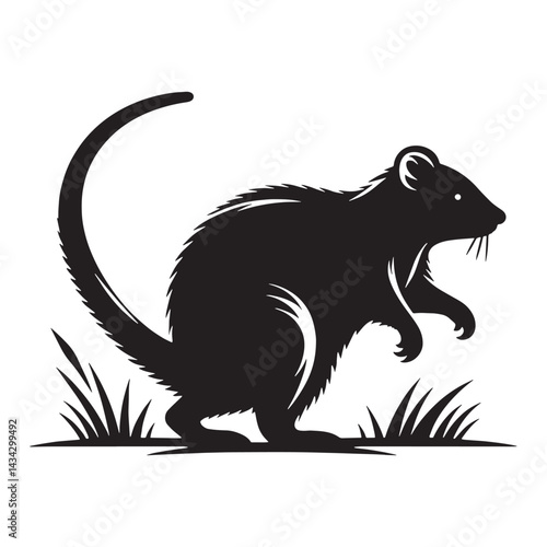 Sharp-edge bandicoot silhouette vector for marketing collateral – bandicoot silhouette – bandicoot vector – bandicoot illustration – silhouette of bandicoot


