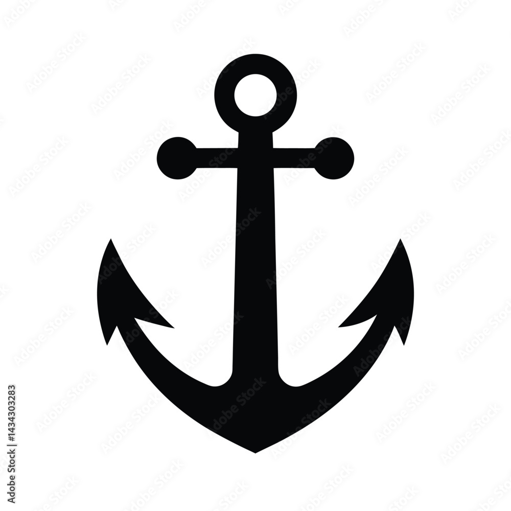 anchor stencil icon vector illustration anchor stencil icon vector illustration