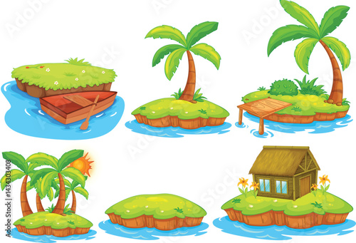 tropical island with palm trees