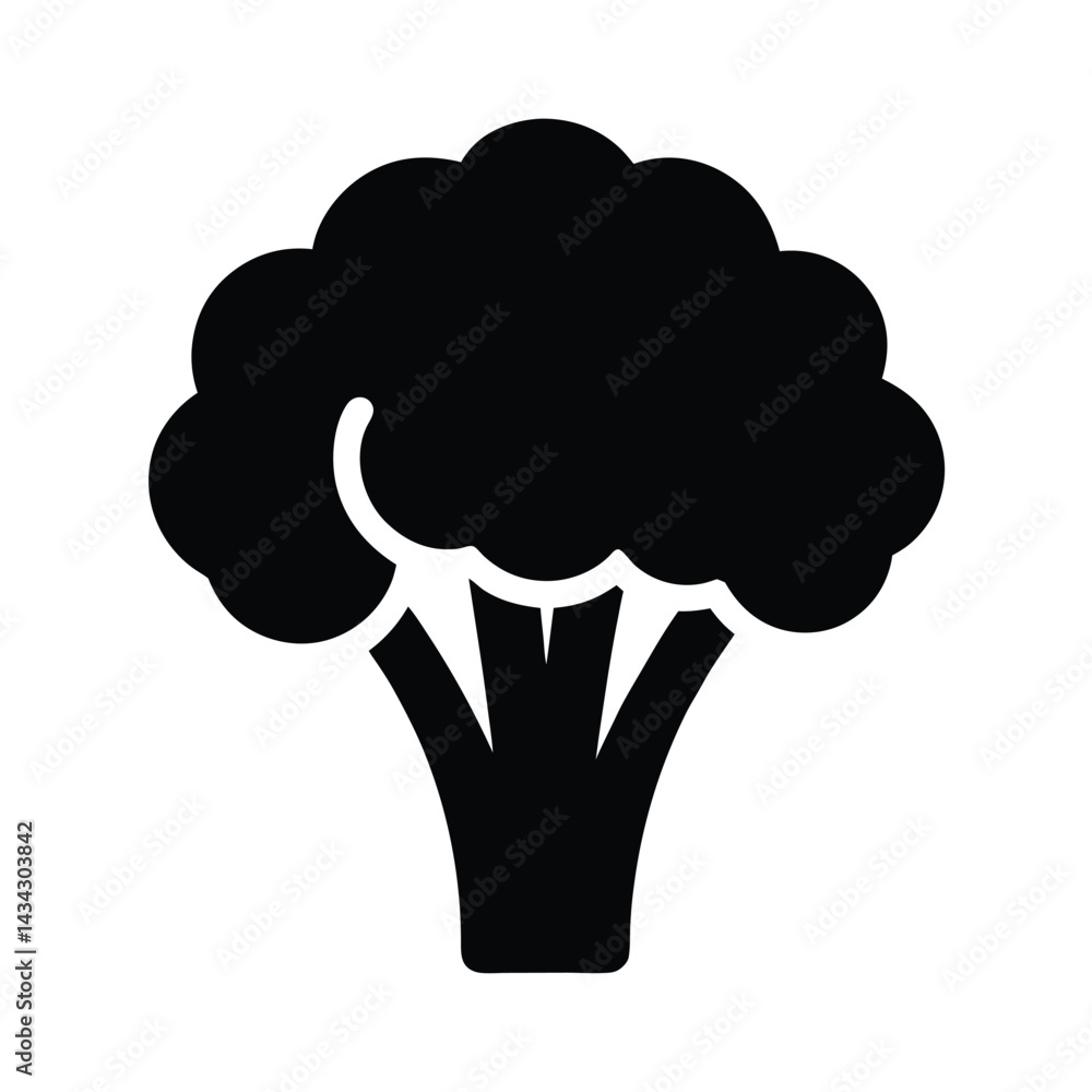 broccoli stencil icon vector illustration broccoli stencil icon vector illustration