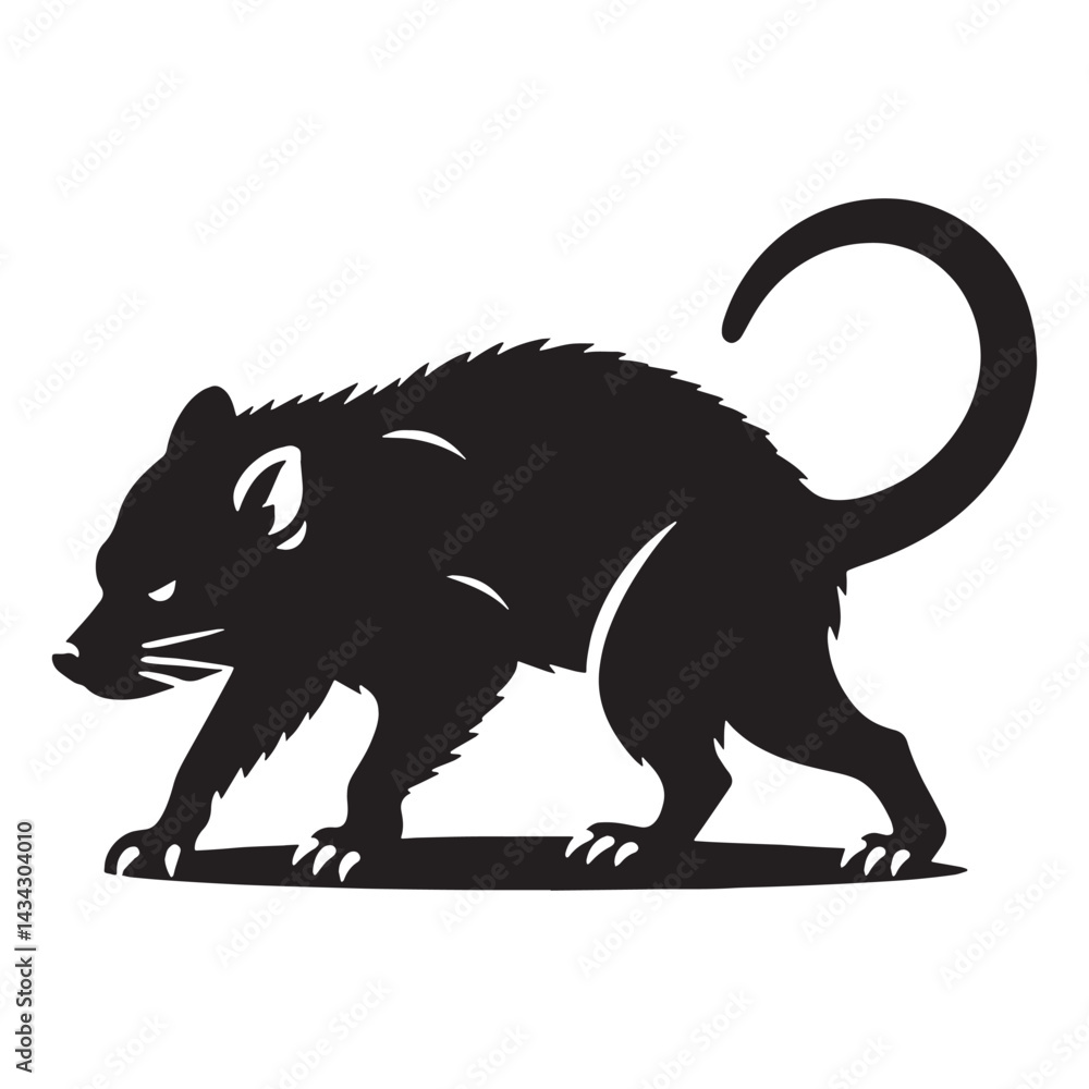 Obraz premium Ultra-clean tasmanian devil silhouette vector – tasmanian devil silhouette – tasmanian devil vector – tasmanian devil illustration – silhouette of tasmanian devil