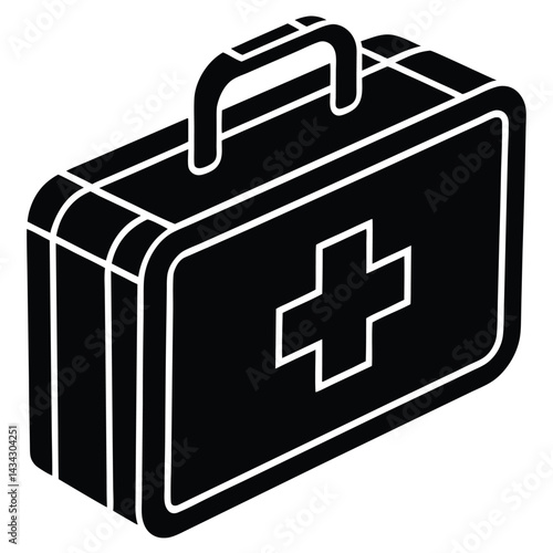 First aid kit silhouette vector isolated on white background