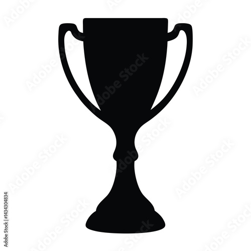 Solid black trophy silhouette signifying victory and outstanding achievement in competition