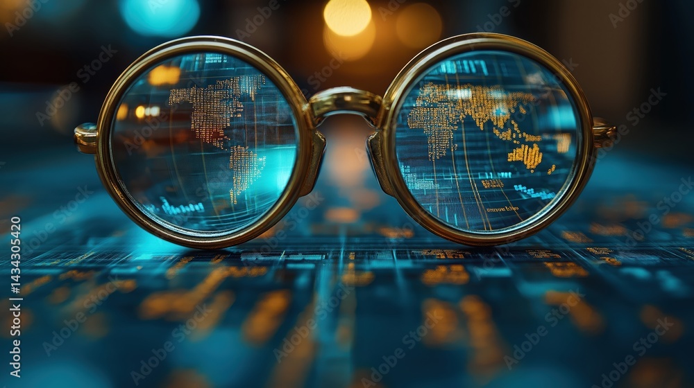 Financial insights revealed through magnified charts and data analysis in business performance management