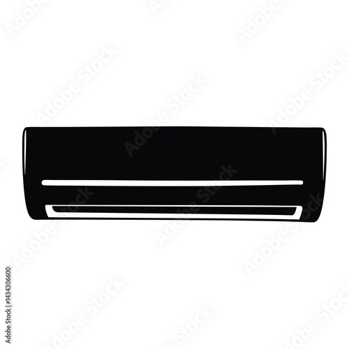 Black silhouette of an indoor air conditioner unit for cooling spaces