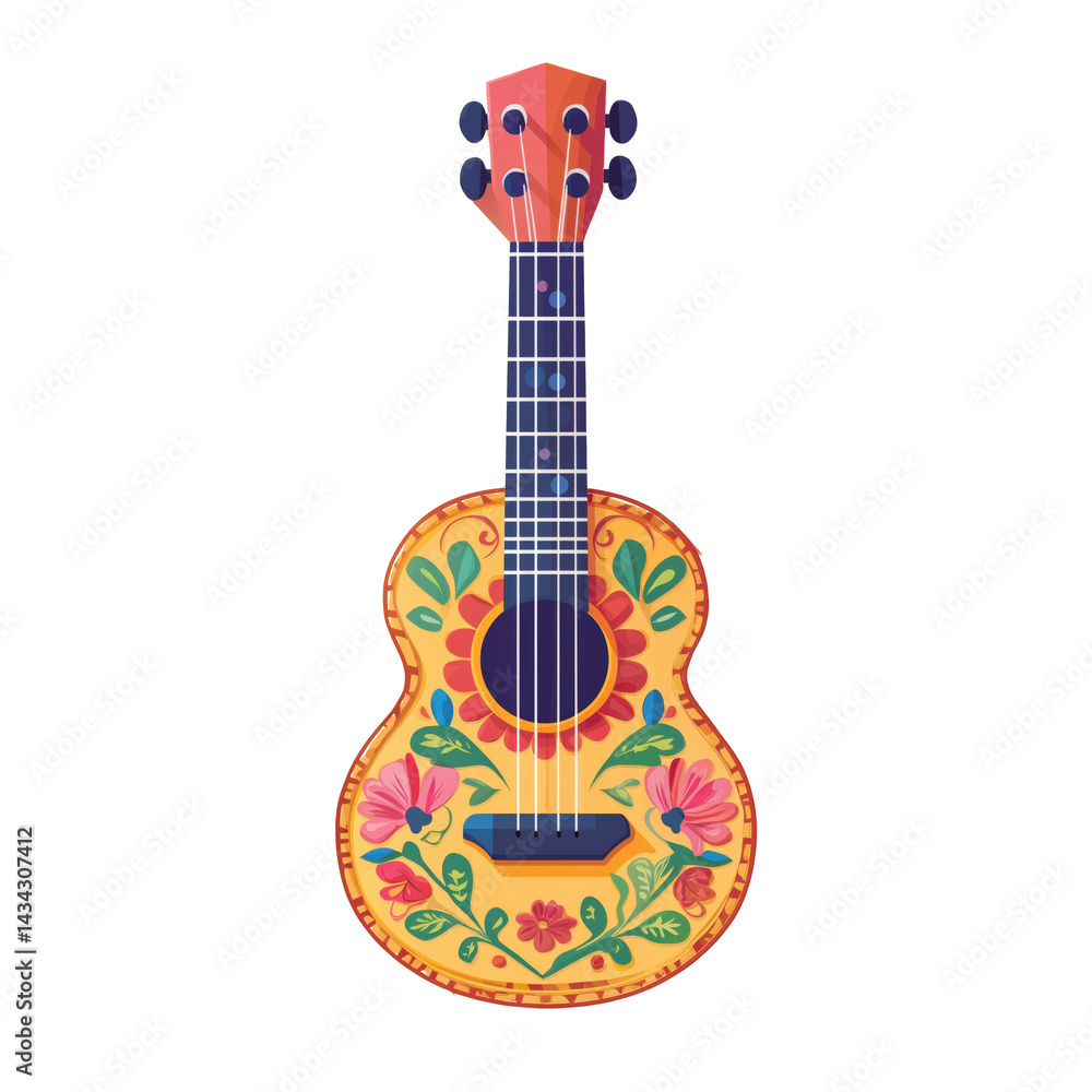 Obraz premium acoustic guitar colorful isolated