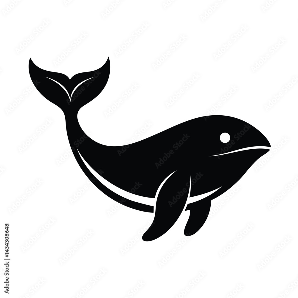 Obraz premium whale stencil icon vector illustration