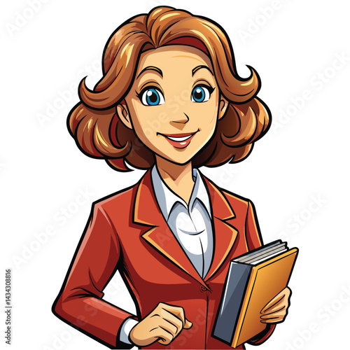 Professional woman holding books