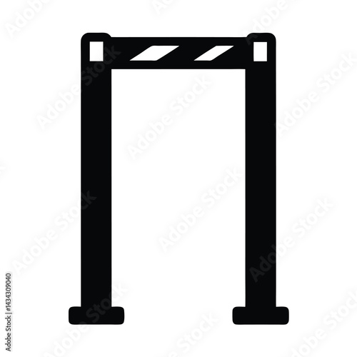 Security Checkpoint Gate Symbol, Metal Detector for Airport Security Control