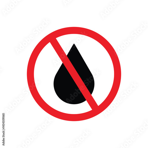 Prohibited Liquids No Liquids Allowed Sign vector. no water allowed sign vector