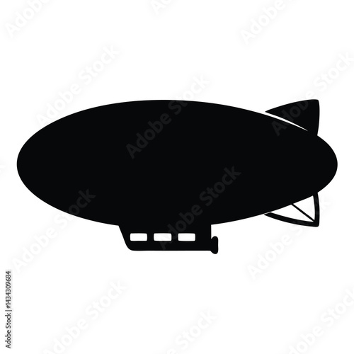 Silhouette of a classic airship, a vintage symbol of travel and adventure