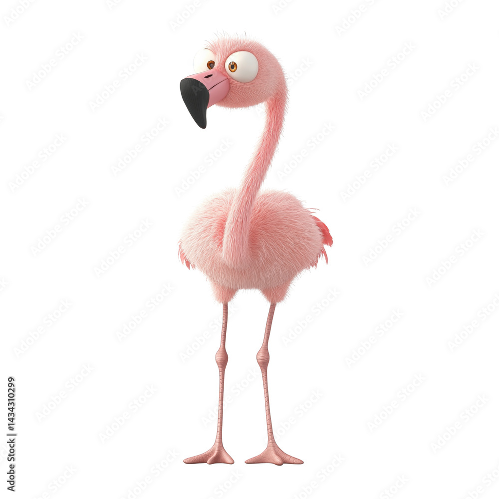 Obraz premium flamingo cartoon PNG image, transparent background 