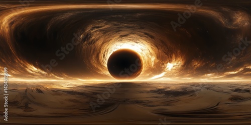 Fototapeta Naklejka Na Ścianę i Meble -  360 degree hdr panorama space black hole