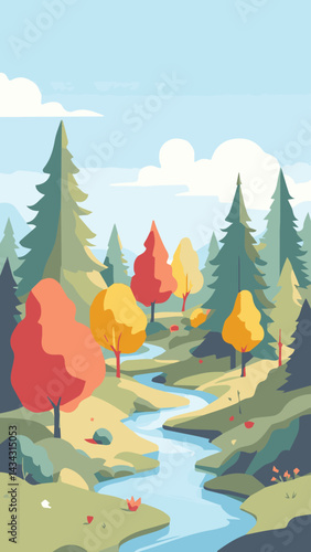 Obraz na płótnie autumn forest landscape w salonie