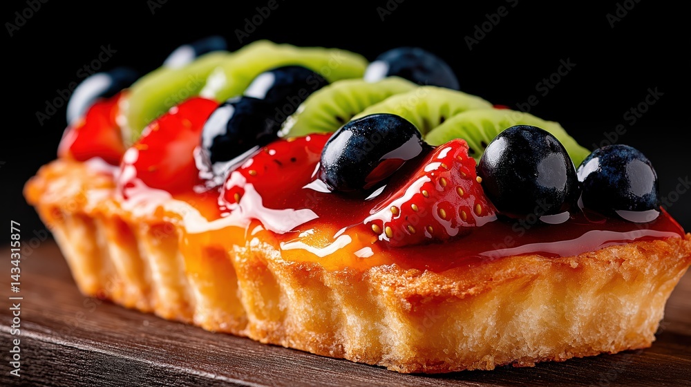 Rustic fruit tart with silky vanilla custard and vibrant fresh fruits offers a delightful dessert experience