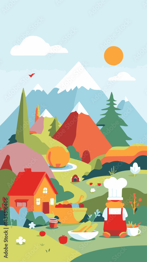 landscape with a house