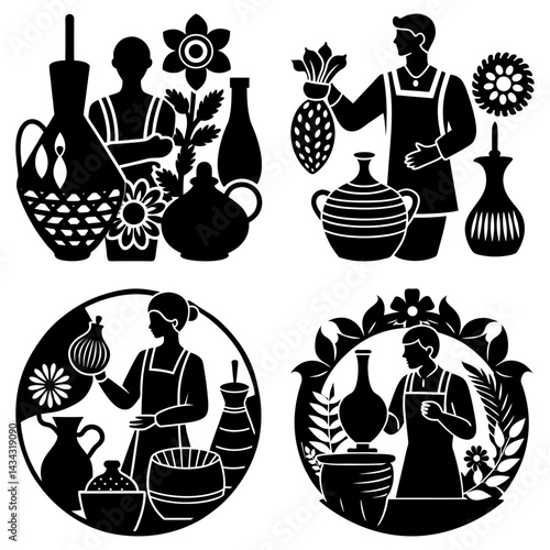 Artisanal Crafts silhouette vector