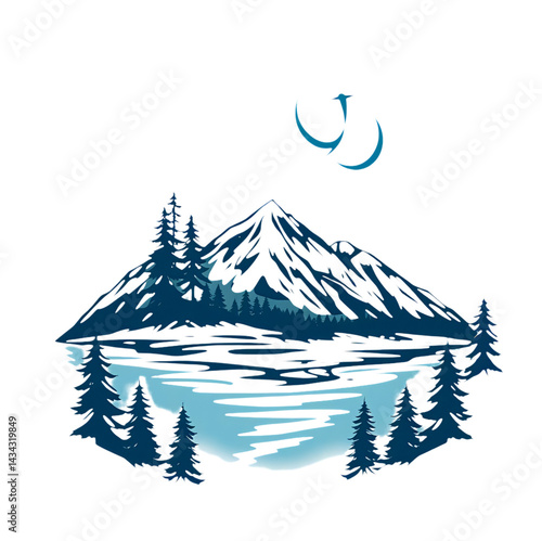 vector illustration of a mountain