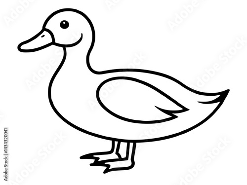 vector illustration line art duck