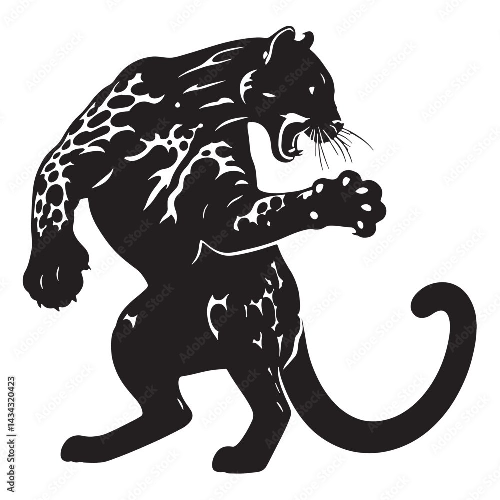 Obraz premium Sharp-edge ocelot silhouette vector ready for modern brand collateral – ocelot silhouette – ocelot vector – ocelot illustration – silhouette of ocelot