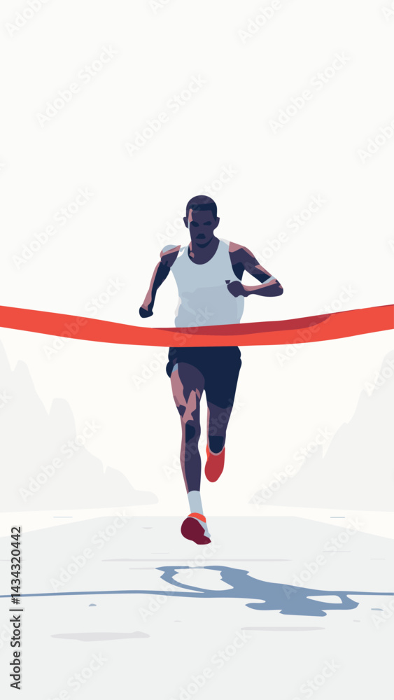 runner crossing the final ribbon