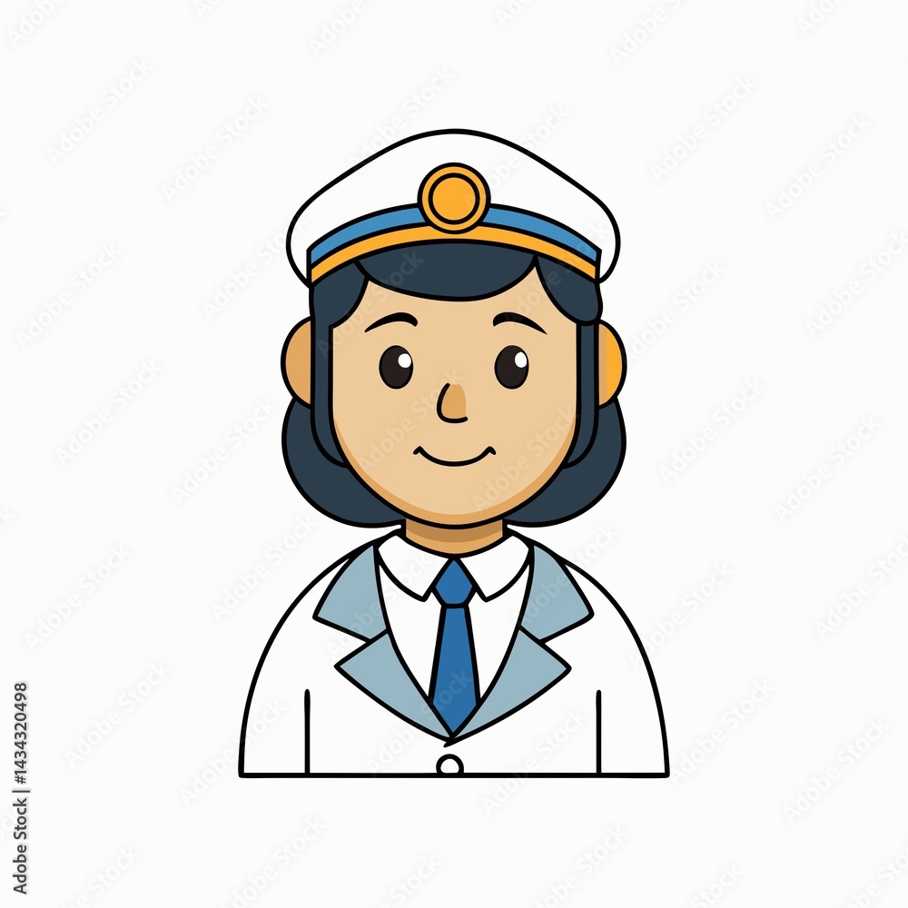 Pilot Character Vector Illustration on White Background Pilot Character Vector Illustration on White Background