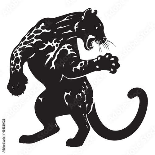 Sharp-edge ocelot silhouette vector ready for modern brand collateral – ocelot silhouette – ocelot vector – ocelot illustration – silhouette of ocelot

