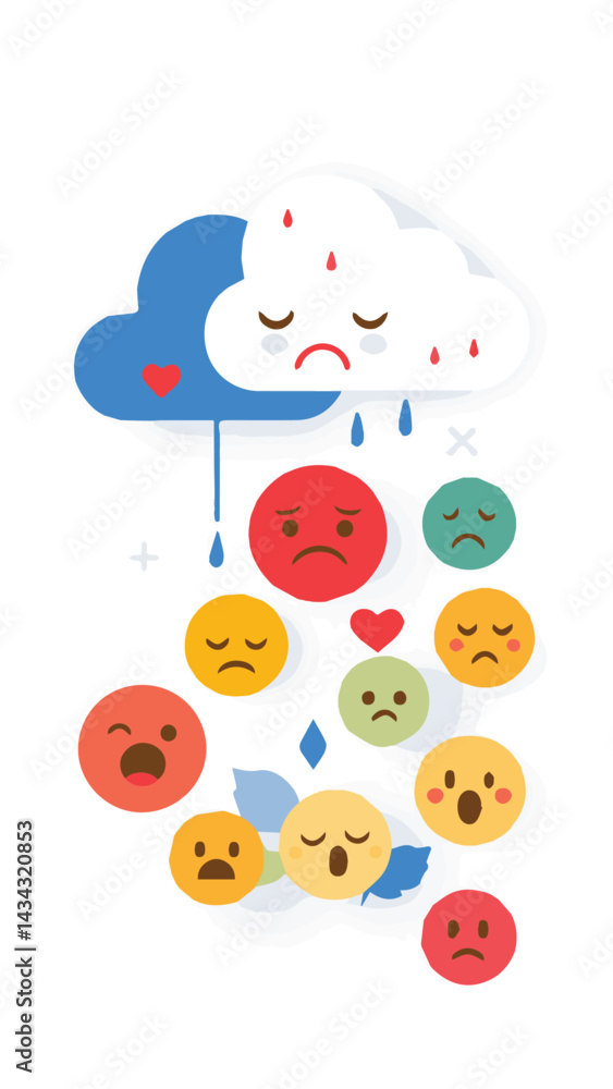 funny cartoon emoticons - happy, sad, angry