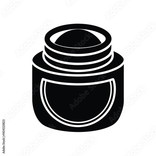 cream foundation pot stencil icon vector illustration