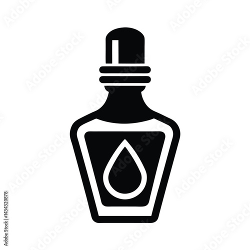 cuticle oil bottle stencil icon vector illustration