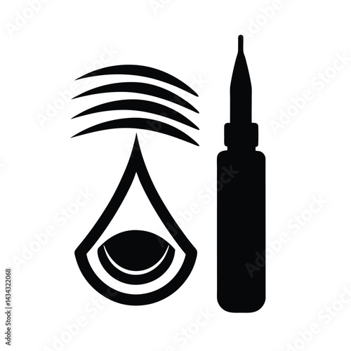liquid eyeliner stencil icon vector illustration