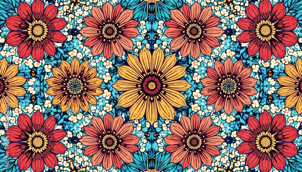 Intricate line art floral design, geometric repeat, pattern, surface Intricate line art floral design, geometric repeat, pattern, surface