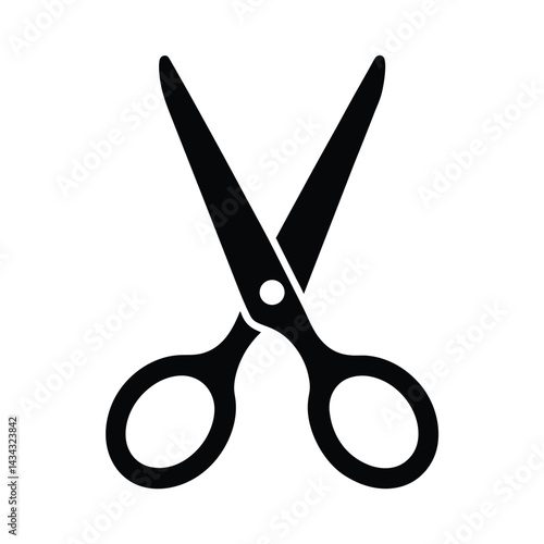 beauty scissors stencil icon vector illustration