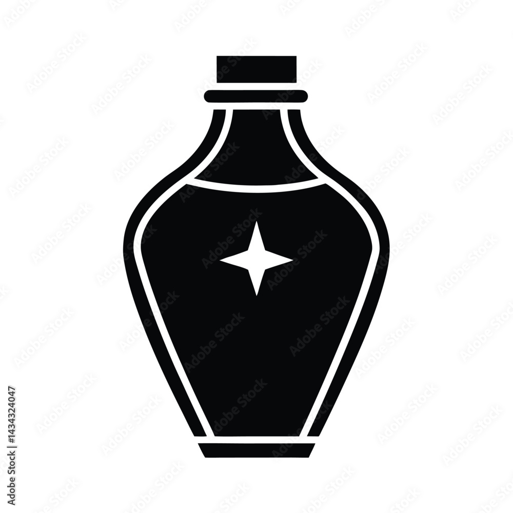 body shimmer bottle stencil icon vector illustration body shimmer bottle stencil icon vector illustration