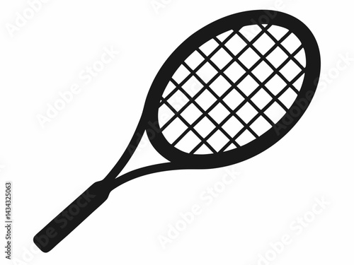 Tennis racket vector icon, Tennis racket silhouette vector