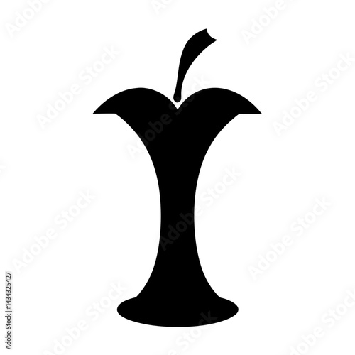 Apple core silhouette symbolising consumption, waste and the ephemeral nature of enjoyment