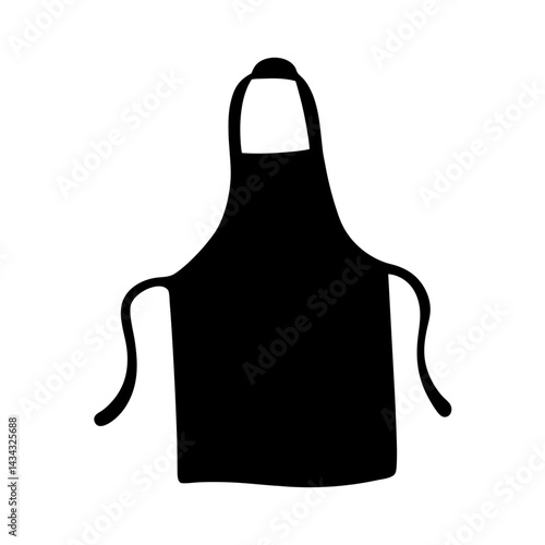 Simple black apron for cooking or crafting projects isolated illustration
