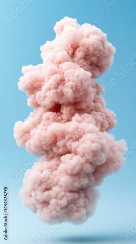 Obraz na płótnie Floating pink smoke cloud against a bright blue background during a peaceful morning w salonie