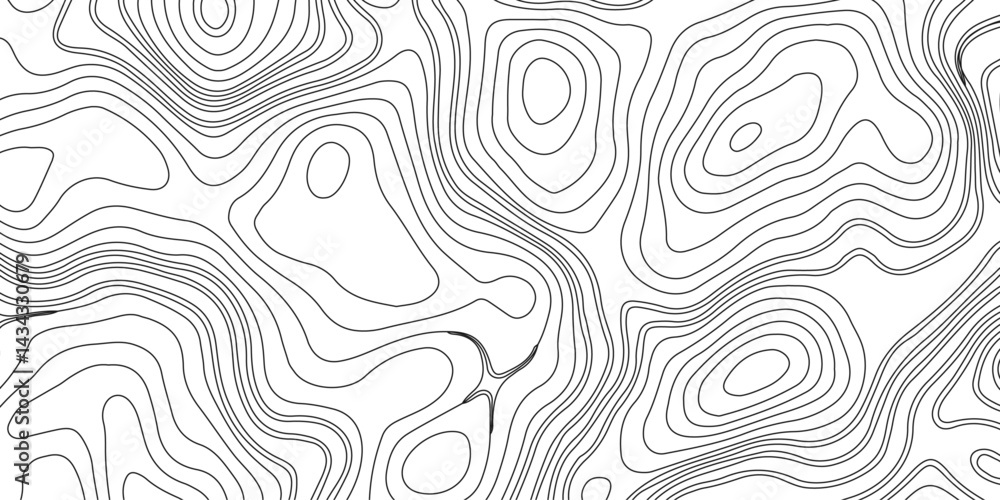 Generate a high-contrast black and white topographic map featuring detailed contour lines. The map should display various elevations using closely spaced, Topography and geography map grid abstract. Generate a high-contrast black and white topographic map featuring detailed contour lines. The map should display various elevations using closely spaced, Topography and geography map grid abstract.