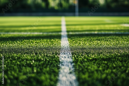Obraz na płótnie Football field with soft focus capturing the essence of the game in a serene setting w salonie