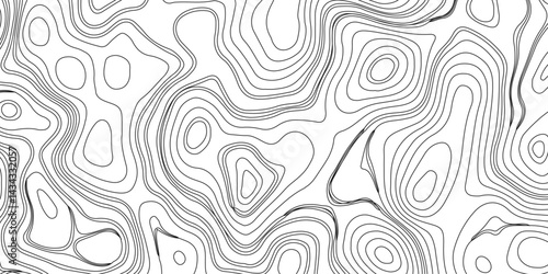 Generate a high-contrast black and white topographic map featuring detailed contour lines. The map should display various elevations using closely spaced, Topography and geography map grid abstract.
